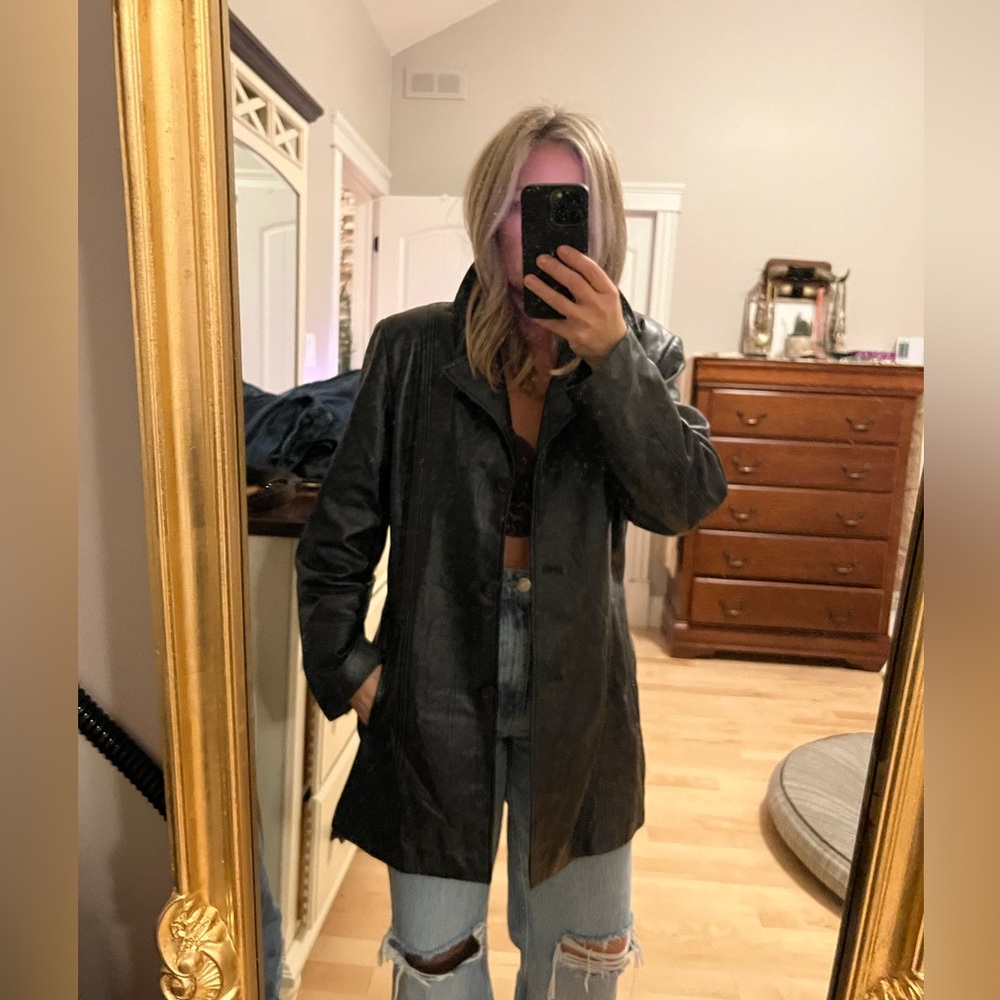 Real leather blazer jacket